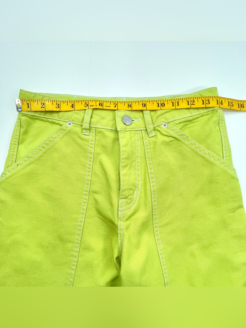 BDG Women's Lime Green Cargo Wide-Leg Baggy Pants Embroidered Baby Girl Size 0 - Picture 12 of 14